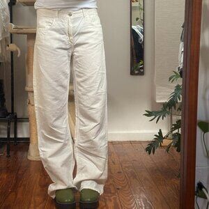 Zara white linen pants